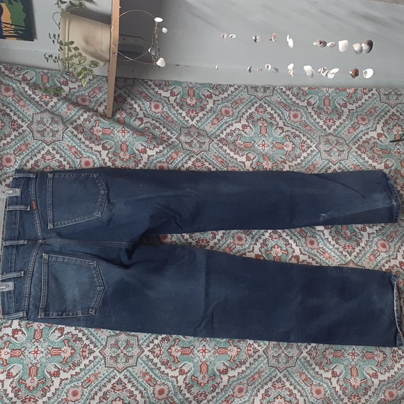 Men's Distressed Rustler Cotton Blue Jeans, Size 34 X 34 - Picture 6 of 8